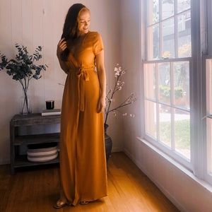 Mustard Yellow Wrap Dress